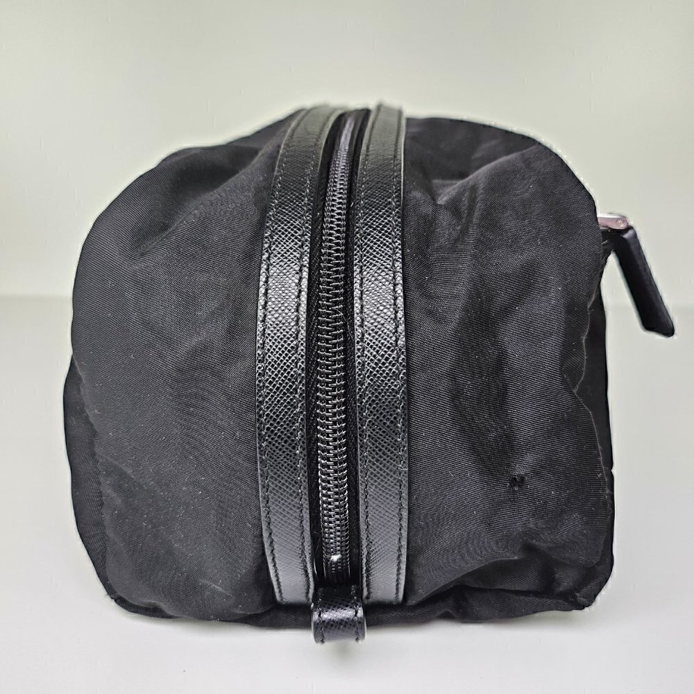 Prada Black Nylon Double Zip Large Toiletry Case Bag - Picture 4 of 7